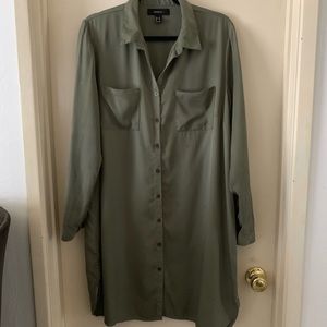 Long sleeve button down shirt dress